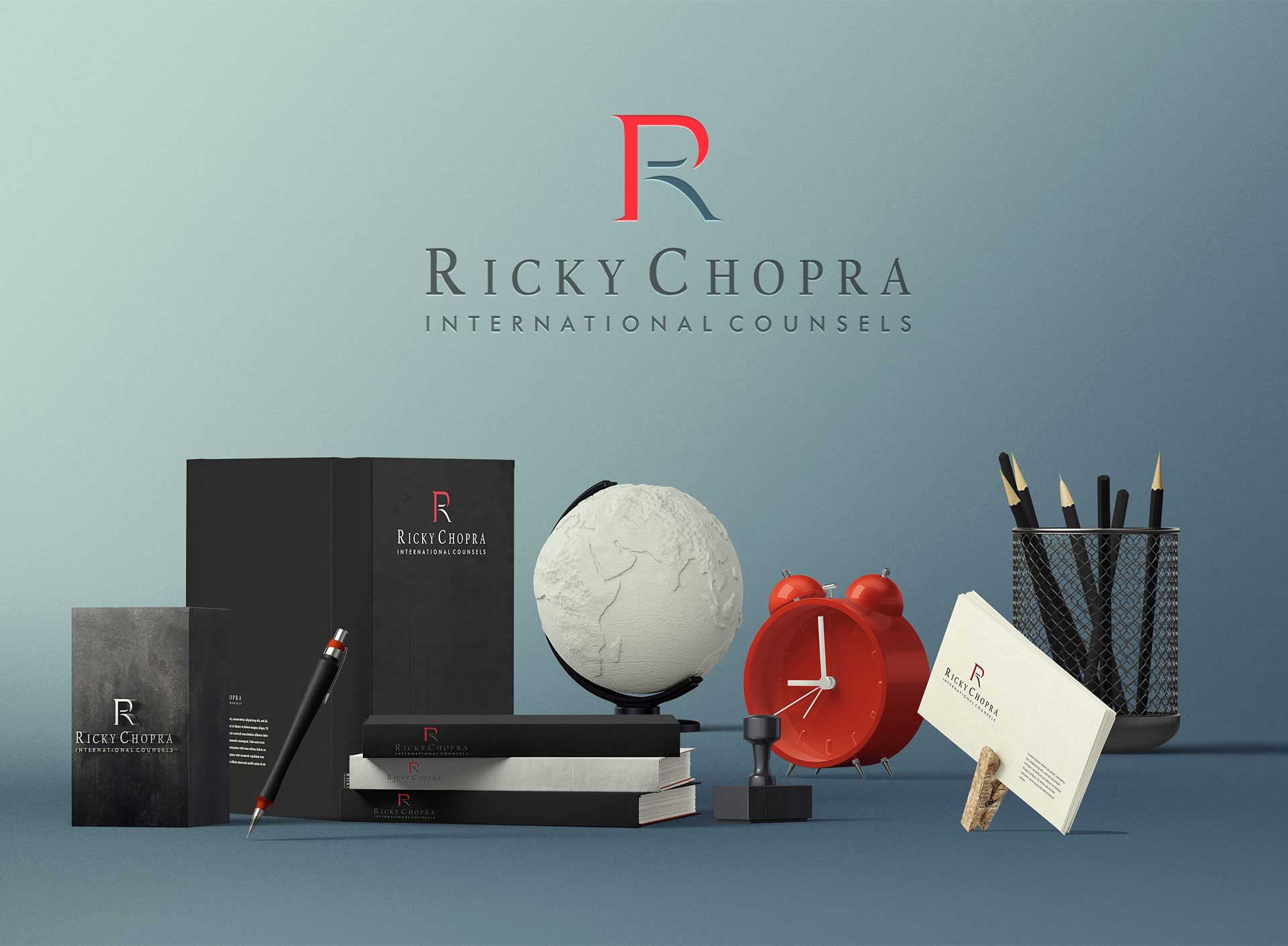 Ricky Chopra Logo with Product Design